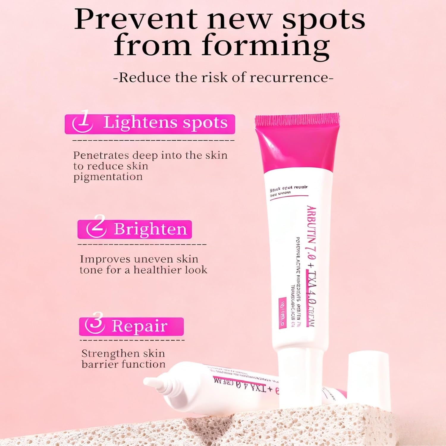 Arbutin 7% + Tranexamic Acid 4% Cream, Dark Spot Remover for Face, Dark Spot Corrector & Brightening Face Cream, Korean Skincare Formula with Centella & Aloe, Even Skin Tone Moisturiser for Face